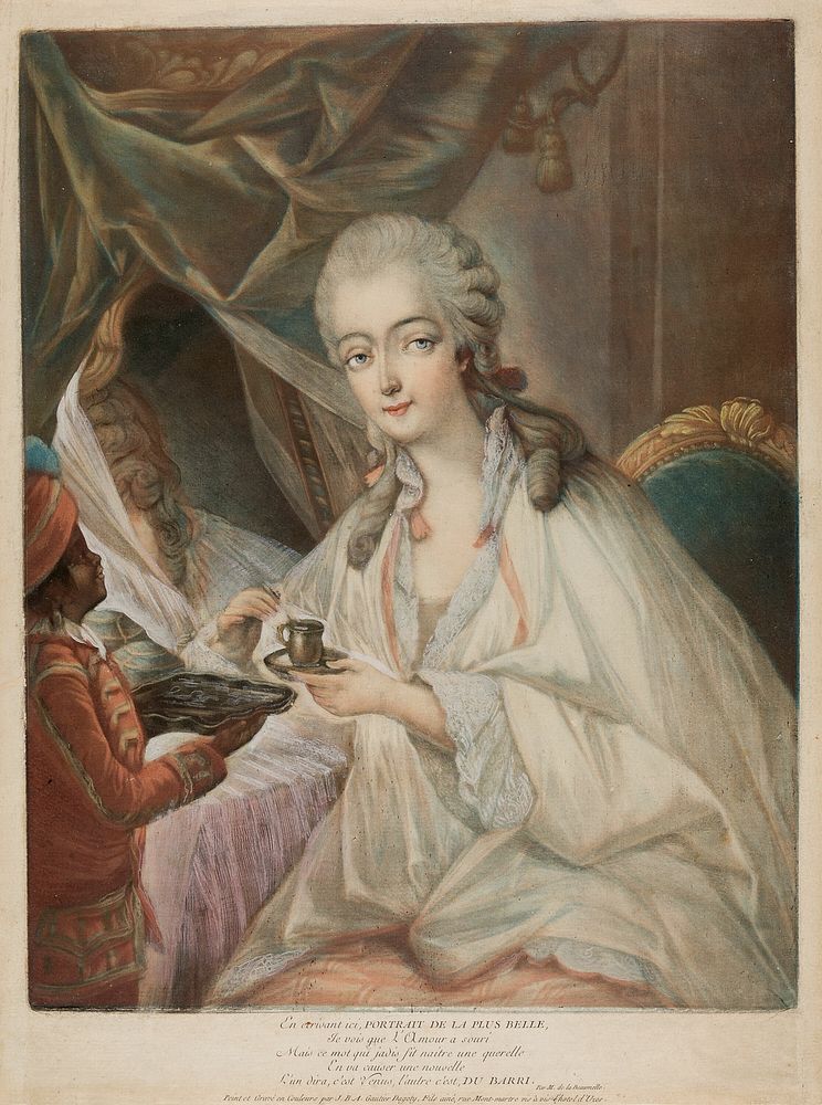 Jeanne Bécu, Comtesse Du Barry, and her servant Zamor by Jean Baptiste André Gautier d'Agoty