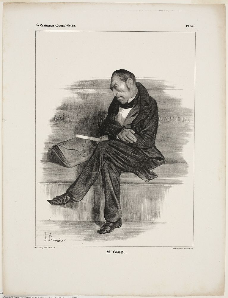 Mr. Guiz.., plate 340 from Célébrités de la Caricature by Honoré-Victorin Daumier