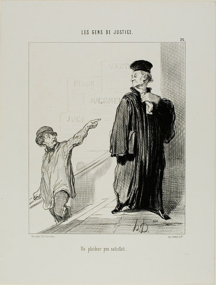 A rather unsatisfied litigant, plate 26 from Les Gens De Justice by Honoré-Victorin Daumier