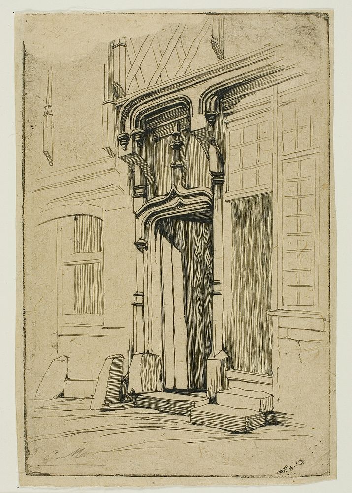 Doorway of an Ancient Convent, in the rue Mirabeau, Bourges by Charles Meryon