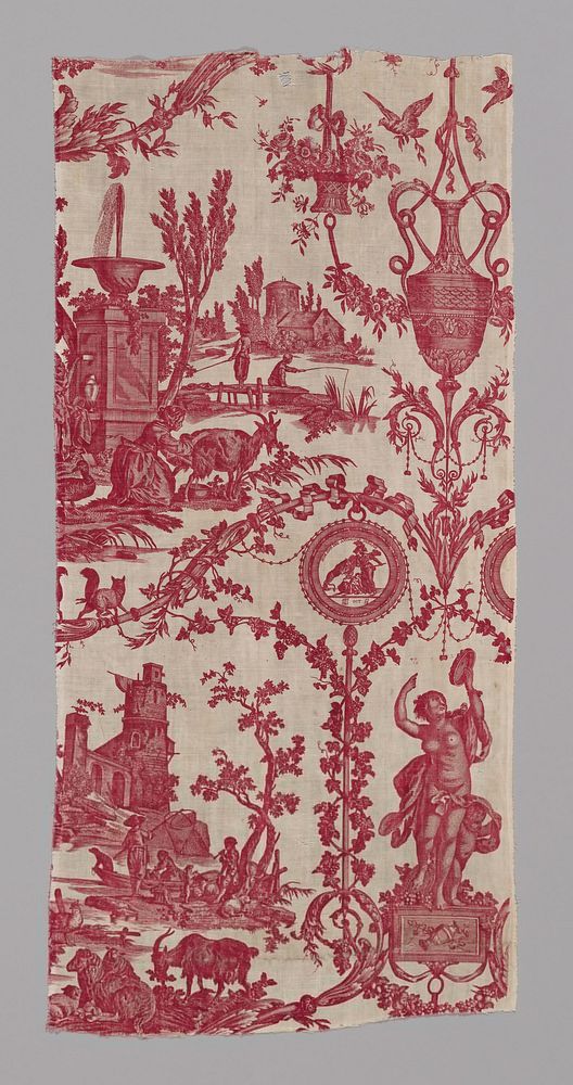 La Liberté Americaine (American Liberty) (Furnishing Fabric) by Jean Baptiste Huet (Designer)