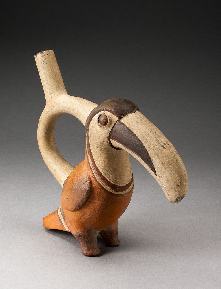 Handle Spout Vessel in Form of a Toucan by Moche