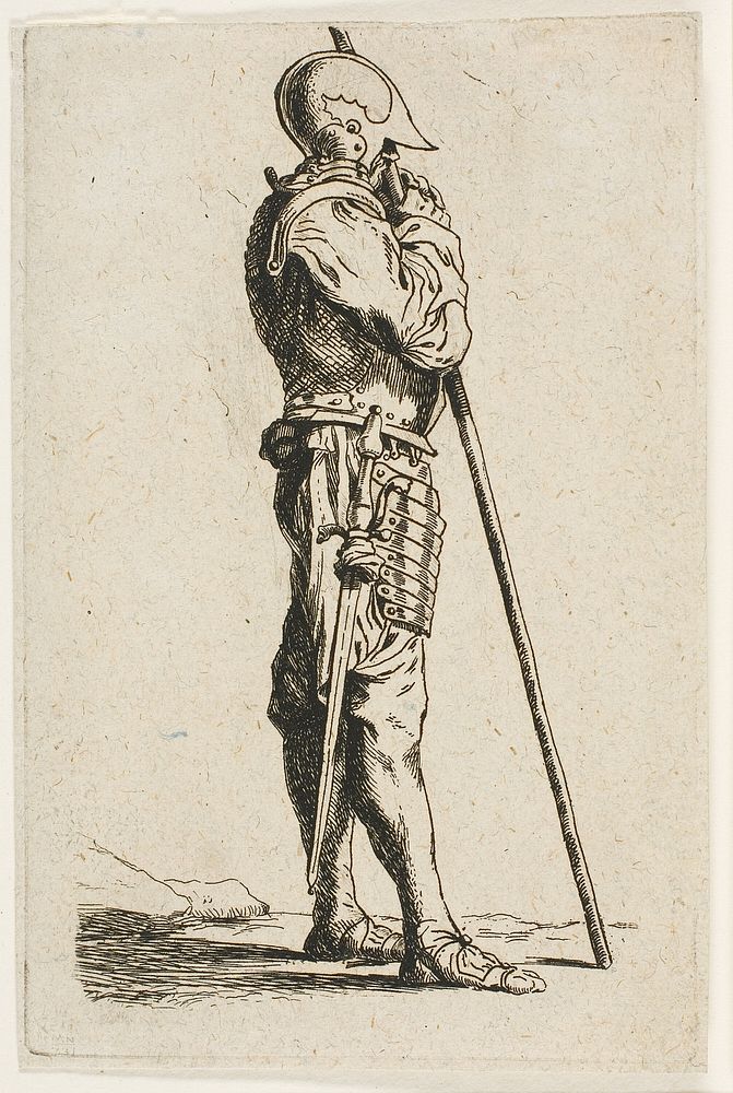 A Soldier Standing, in Profile by Charles Meryon