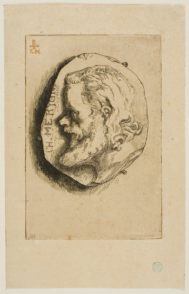 Portrait of Meryon in Profile by Félix Henri Bracquemond