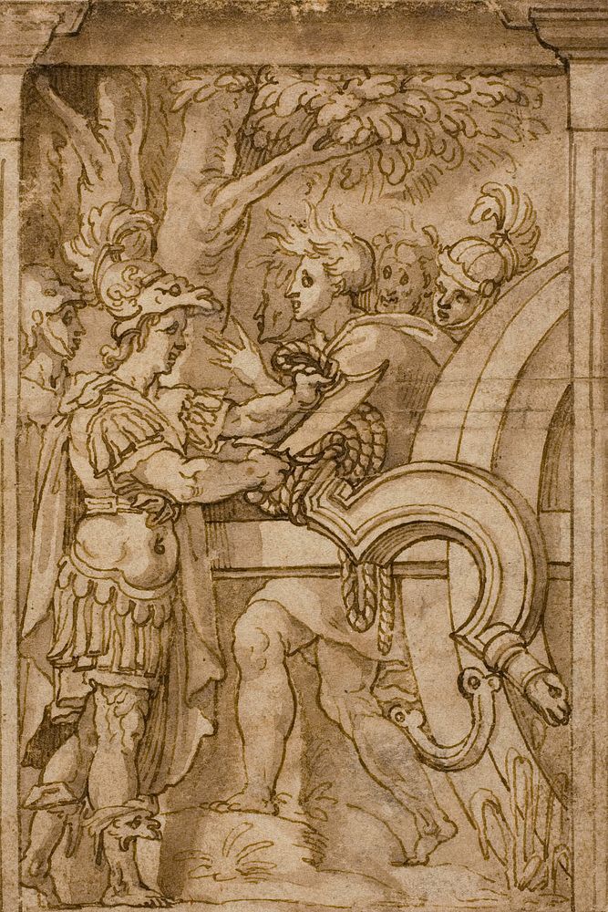 Alexander Cutting the Gordian Knot by Maturino da Firenze