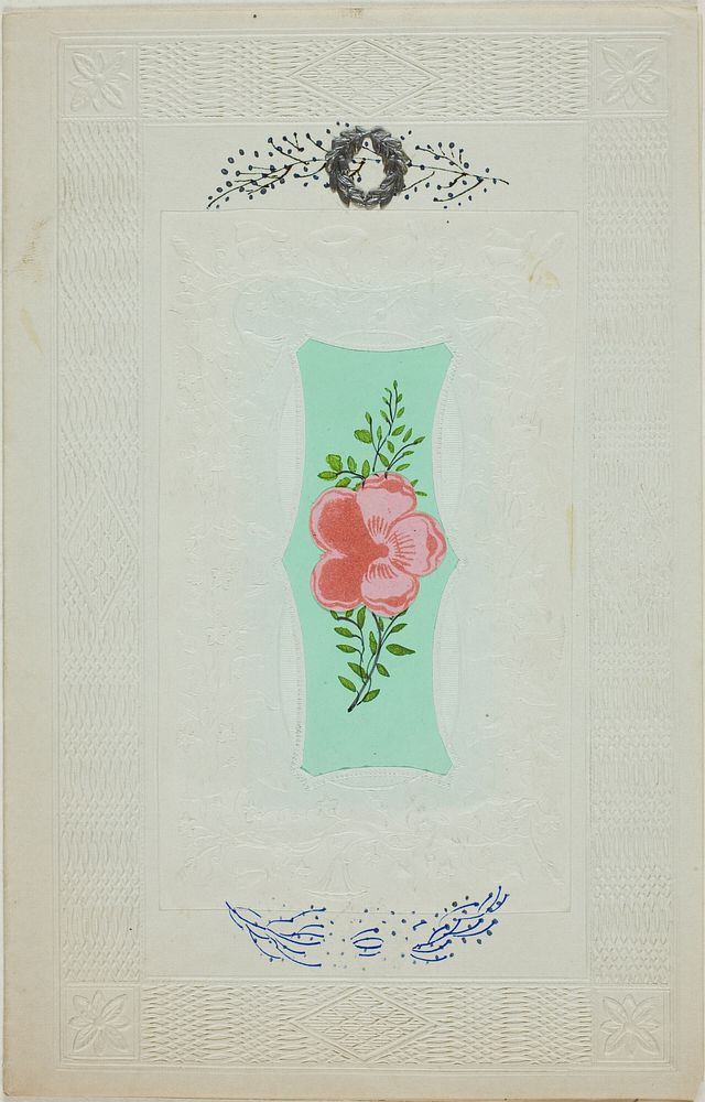 Untitled Valentine (Pink Flower on Green)