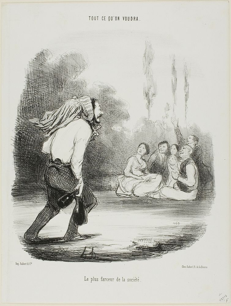 The Comedian of the Group, plate 13 from Tout Ce Qu'on Voudra by Honoré-Victorin Daumier