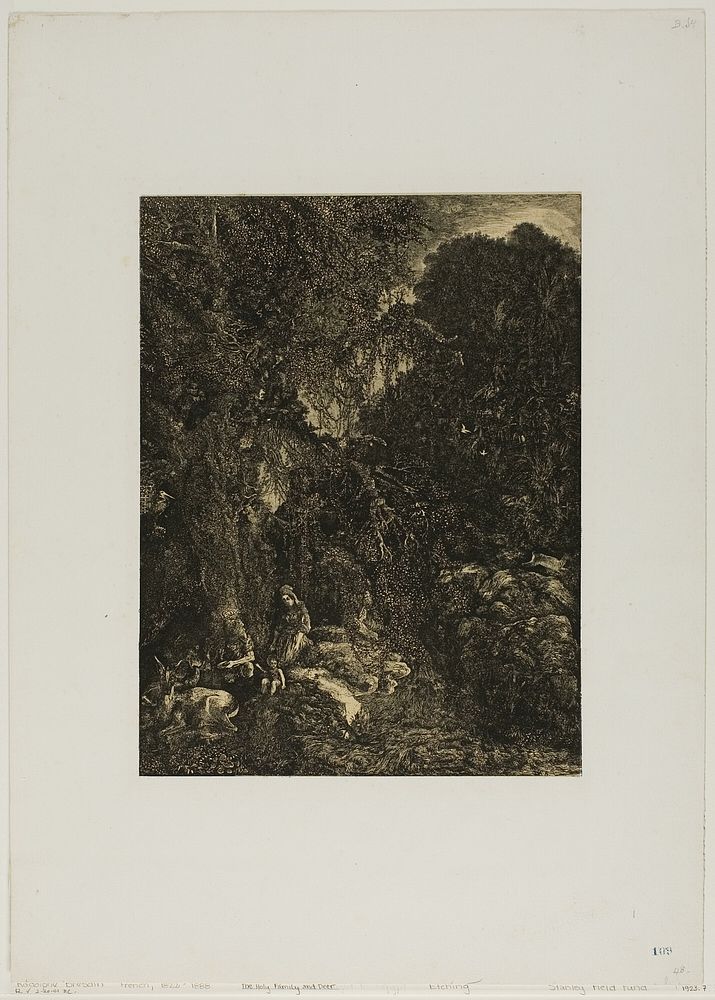 Holy Family with Deer by Rodolphe Bresdin
