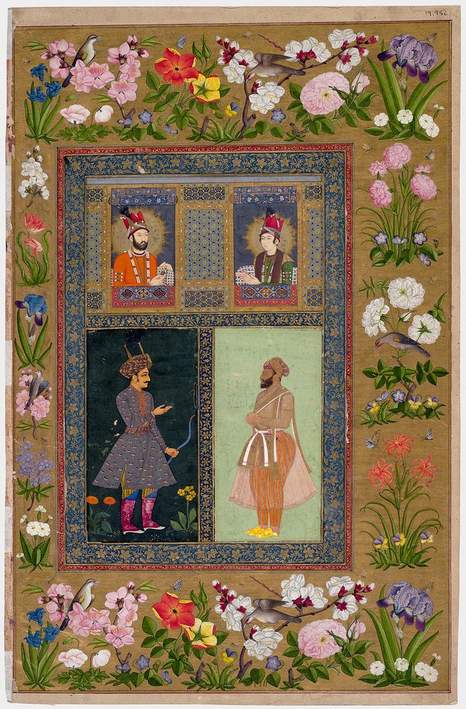 St. Petersburg Album, top left: Iran, c. 1740; top right: Iran, c. 1748; bottom left: India, 18th century; bottom right:…