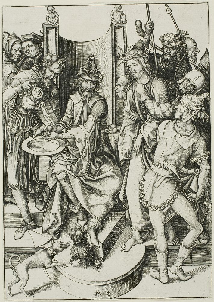 Christ before Pilate by Martin Schongauer