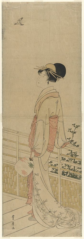 Listening to the cuckoo's cry by Utagawa Toyohiro