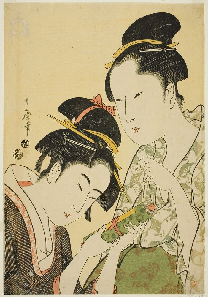 Okita and Ofuji by Kitagawa Utamaro