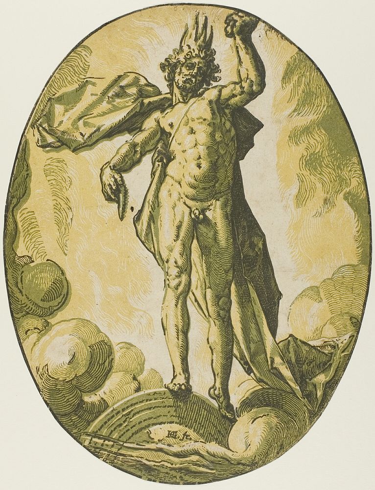 Aether, plate six from Demogorgon and the Deities by Hendrick Goltzius