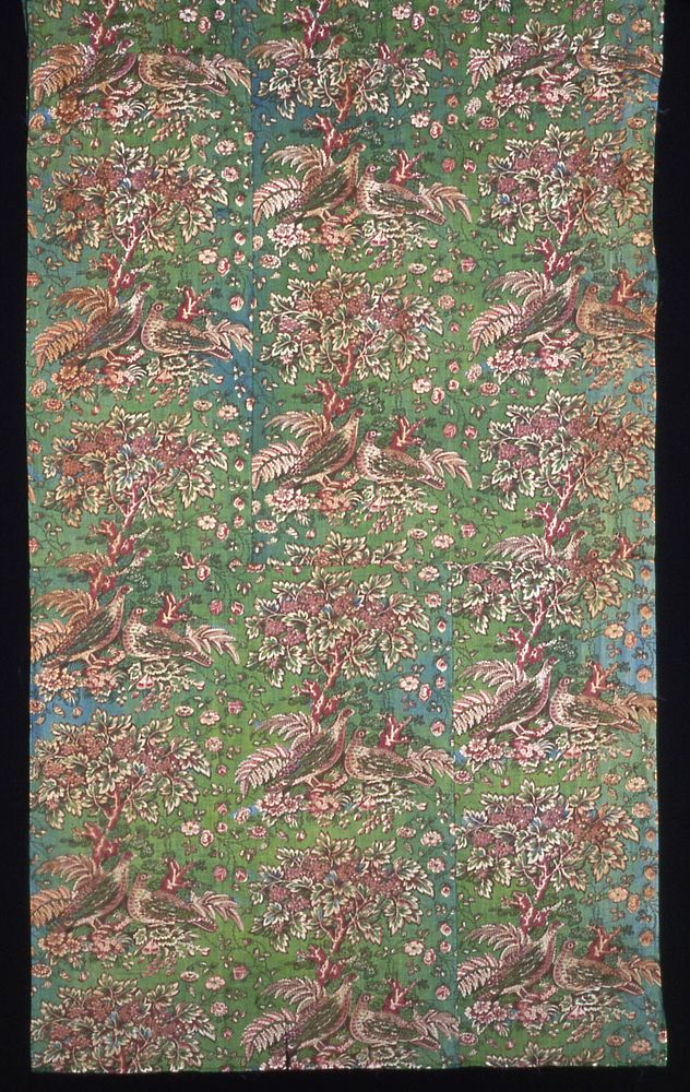 Plum Trees and Pheasants (Furnishing Fabric) by Bannister Hall Print Works (Printer)