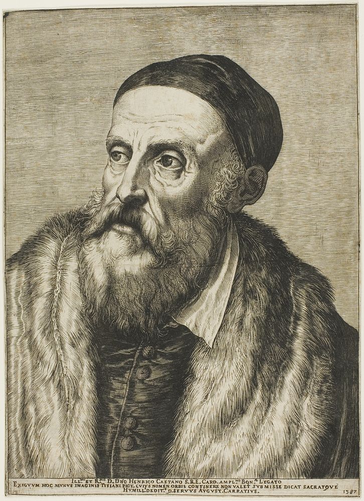 Portrait of Titian by Agostino Carracci