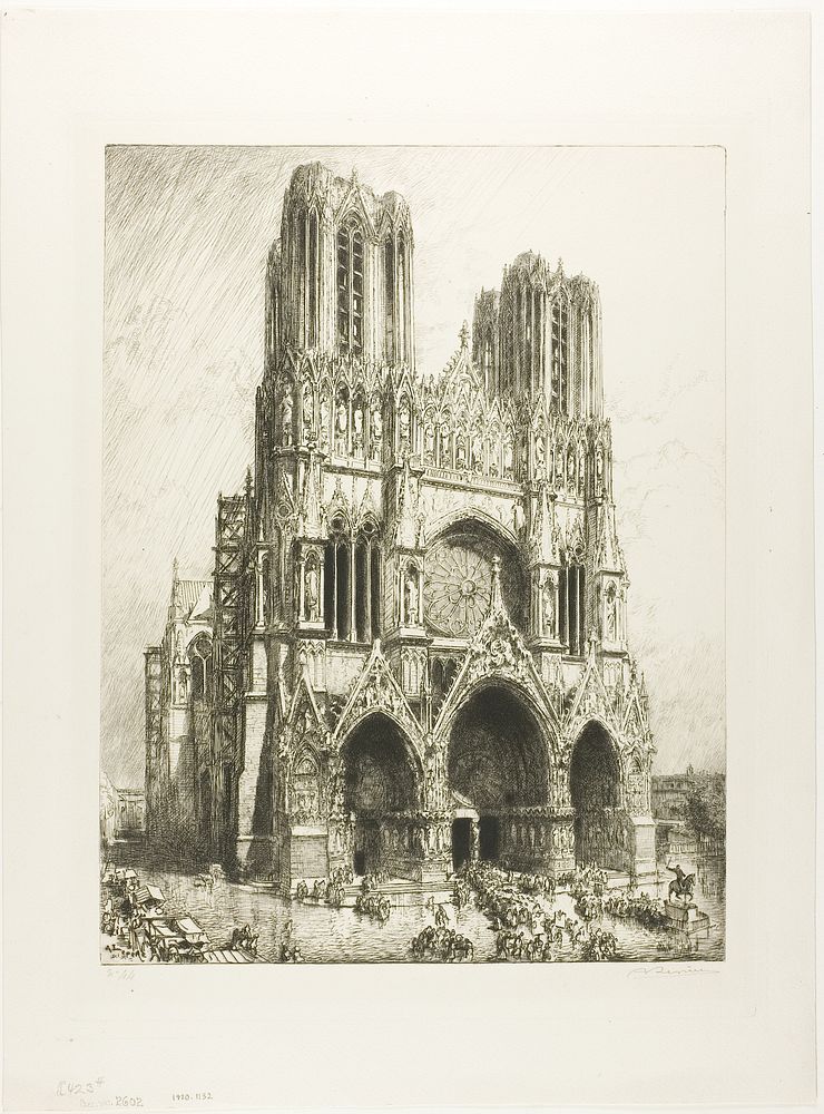 Rheims Cathedral by Louis Auguste Lepère