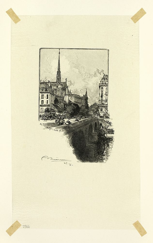 Le Pont Saint-Michel, plate twelve from Le Long de la Seine et des Boulevards by Louis Auguste Lepère
