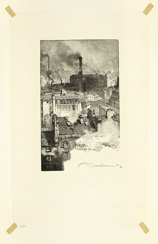 Quartier des Gobelins, plate 20 from Le Long de la Seine et des Boulevards by Louis Auguste Lepère