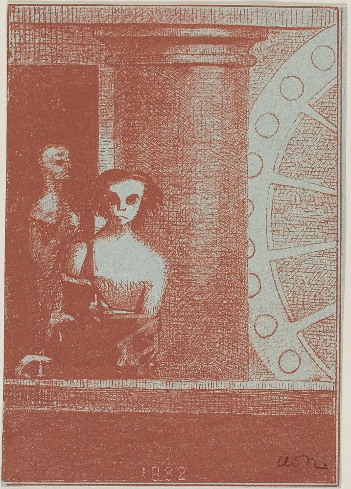 Cover/Frontispiece: verso of the second page, from To Edgar Poe by Odilon Redon