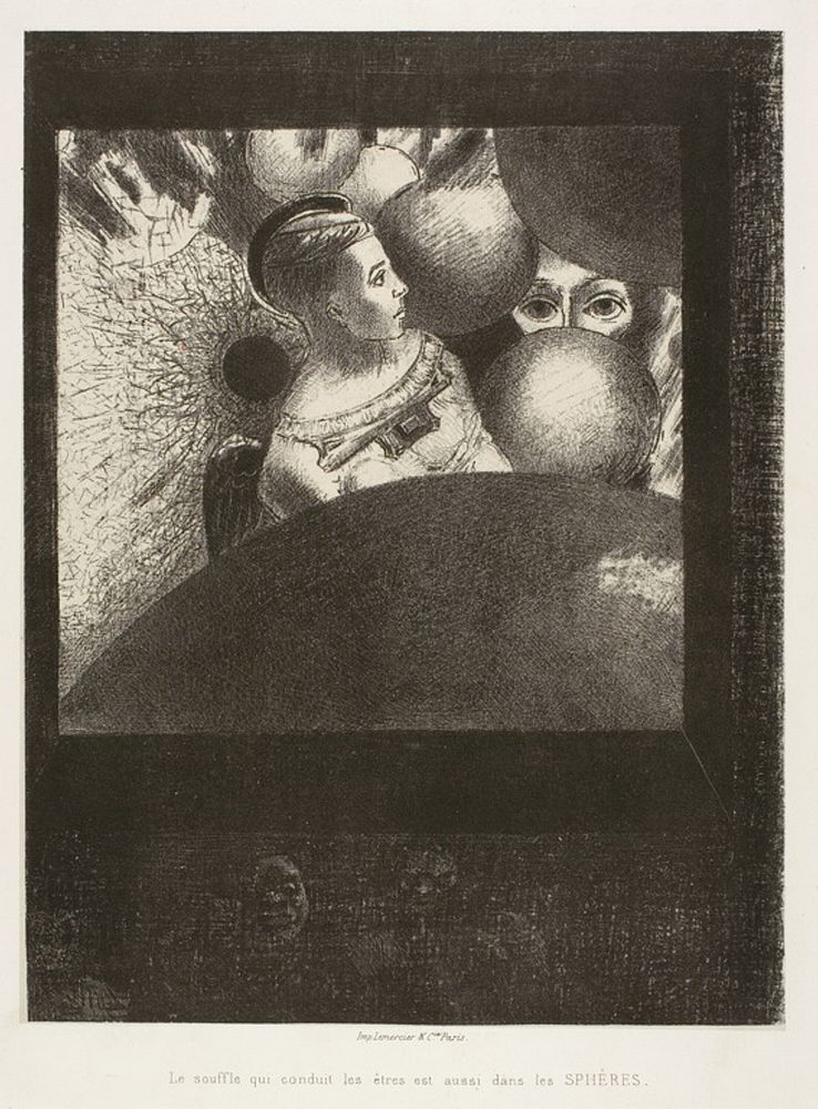 In the Spheres (The Breath Which Leads Living Creatures is also in the Spheres), plate five from To Edgar Poe by Odilon Redon