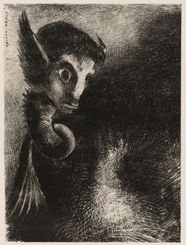 The Chimera Gazed at all Things with Fear, from Night by Odilon Redon