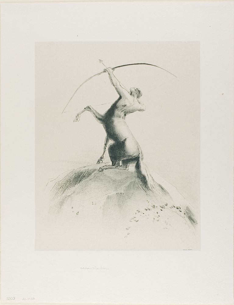 Centaur Aiming at the Clouds by Odilon Redon