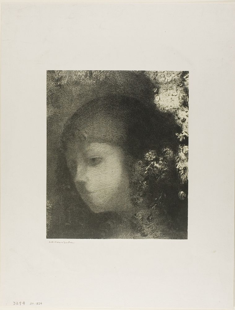 Child's Head With Flowers by Odilon Redon