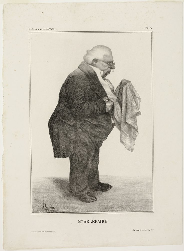 Mr. Arlépaire.., plate 280 from Célébrités de la Caricature by Honoré-Victorin Daumier