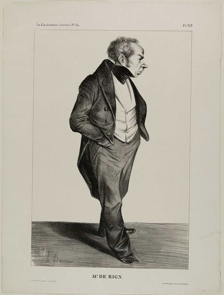 Mr. De Rign, plate 333 from Célébrités de la Caricature by Honoré-Victorin Daumier