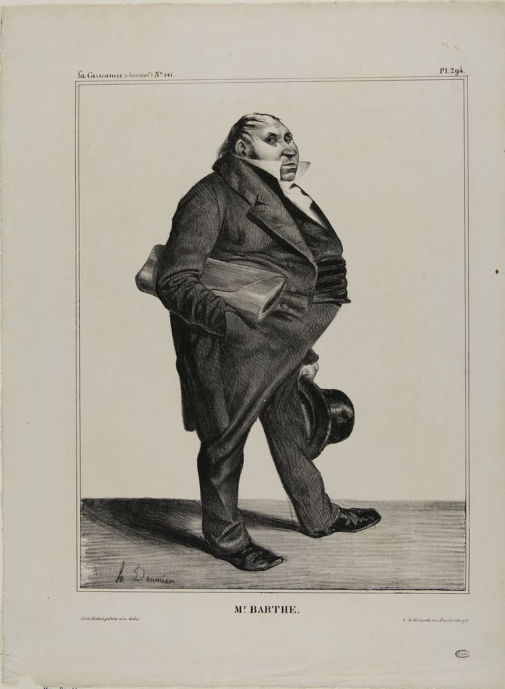 Mr. Barthe, plate 294 from Célébrités de la Caricature by Honoré-Victorin Daumier