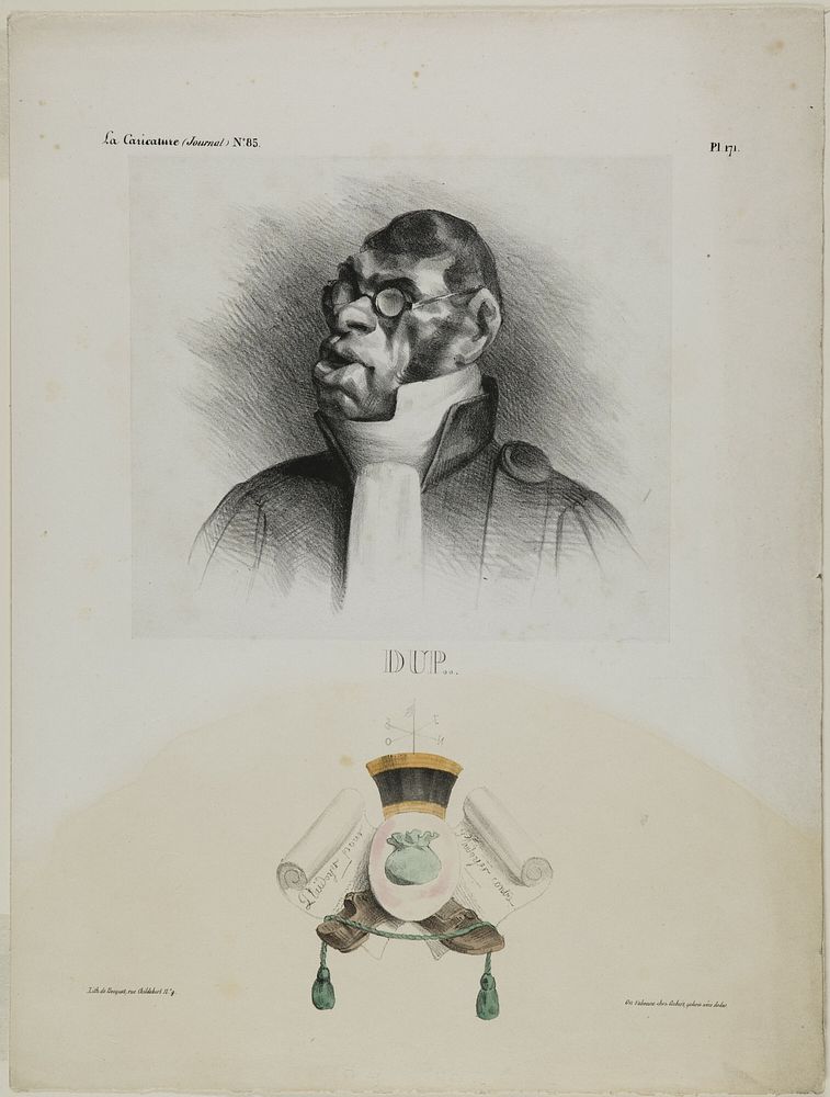 Dup…, plate 171 from Célébrités de la Caricature by Honoré-Victorin Daumier