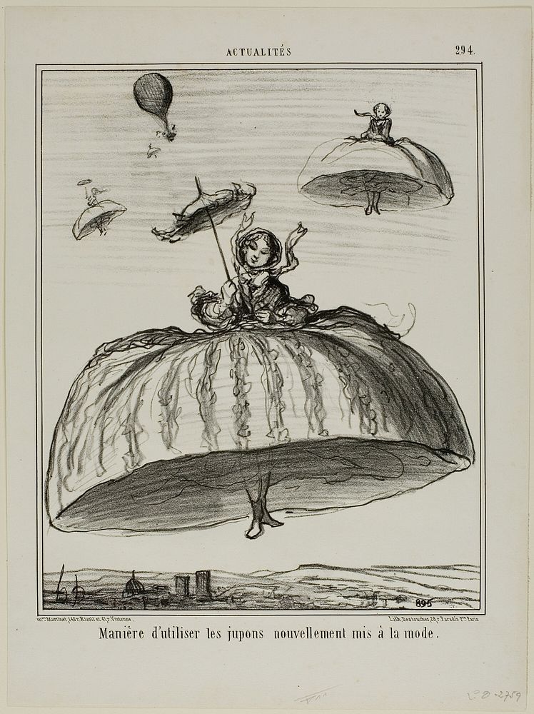 Another way to make use of the new petticoats that have lately become fashionable, plate 294 from Actualités by Honoré…