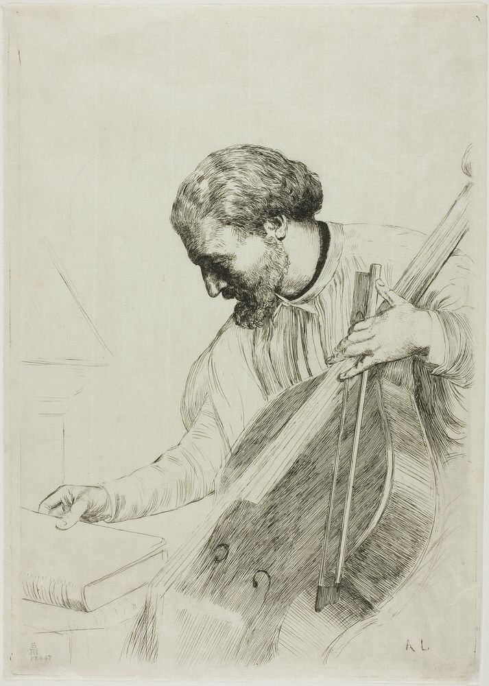 The Double Bass Player by Alphonse Legros