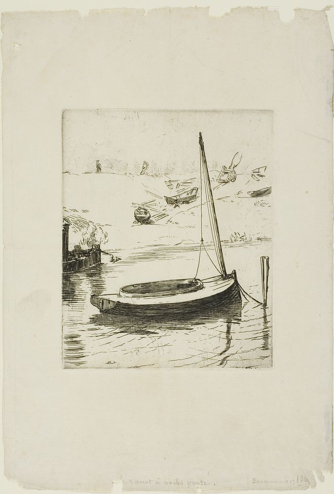The Boat with Lowered Sail by Félix Henri Bracquemond