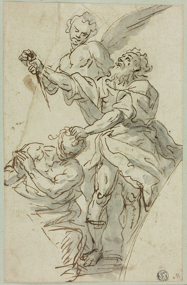 Sketch of Spandrel with Sacrifice of Isaac by Francesco de Mura