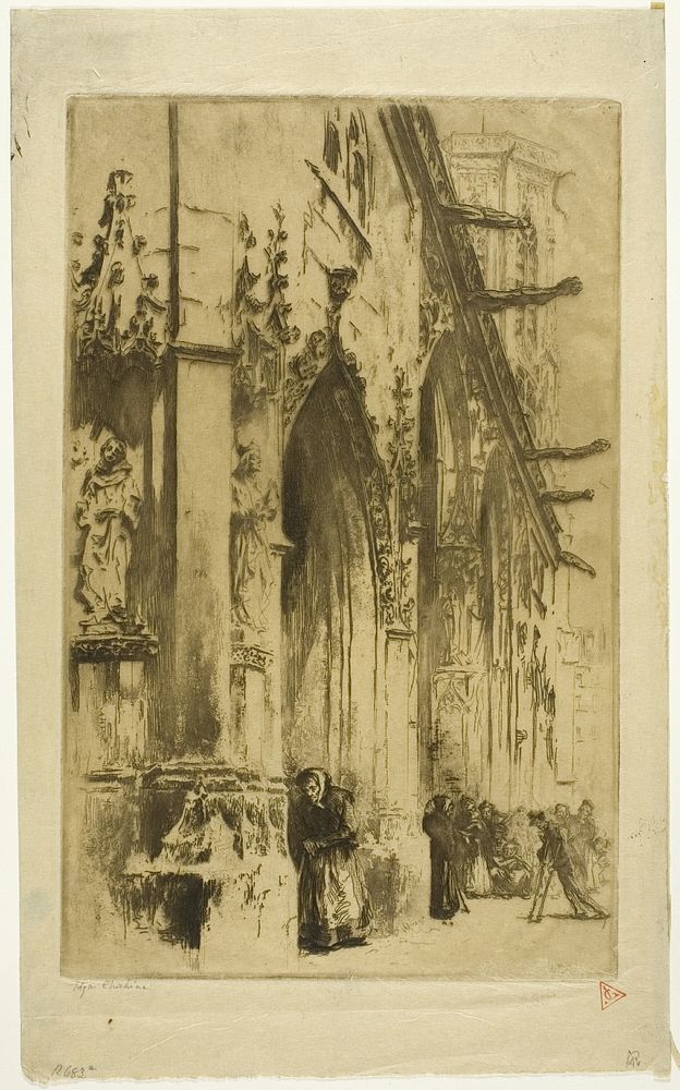 Entrance to Saint-Germain-l'Auxerrois, Paris by Edgar Chahine