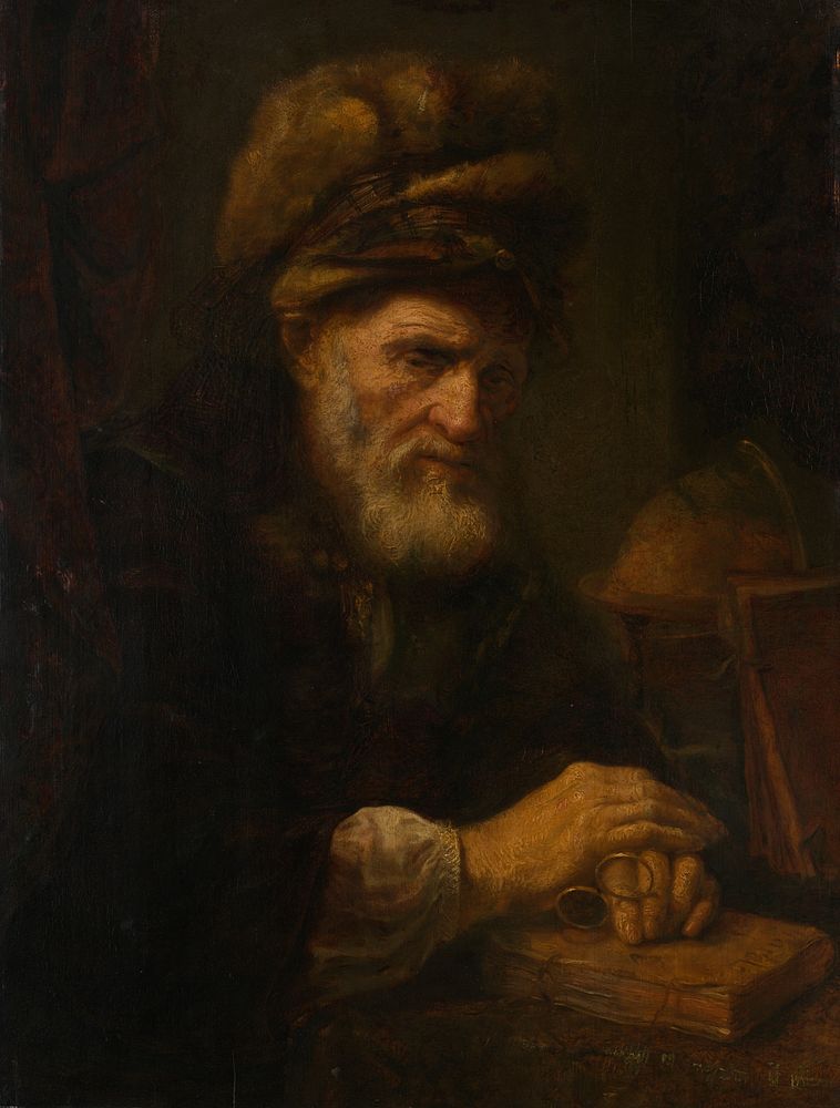 An Old Man in a Fur Cap by Karel van der Pluym