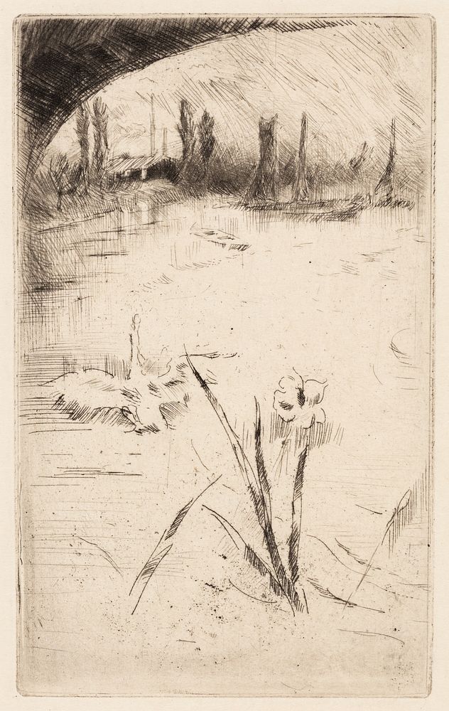Sketch after Cecil Lawson's "Swan and Iris" by James McNeill Whistler