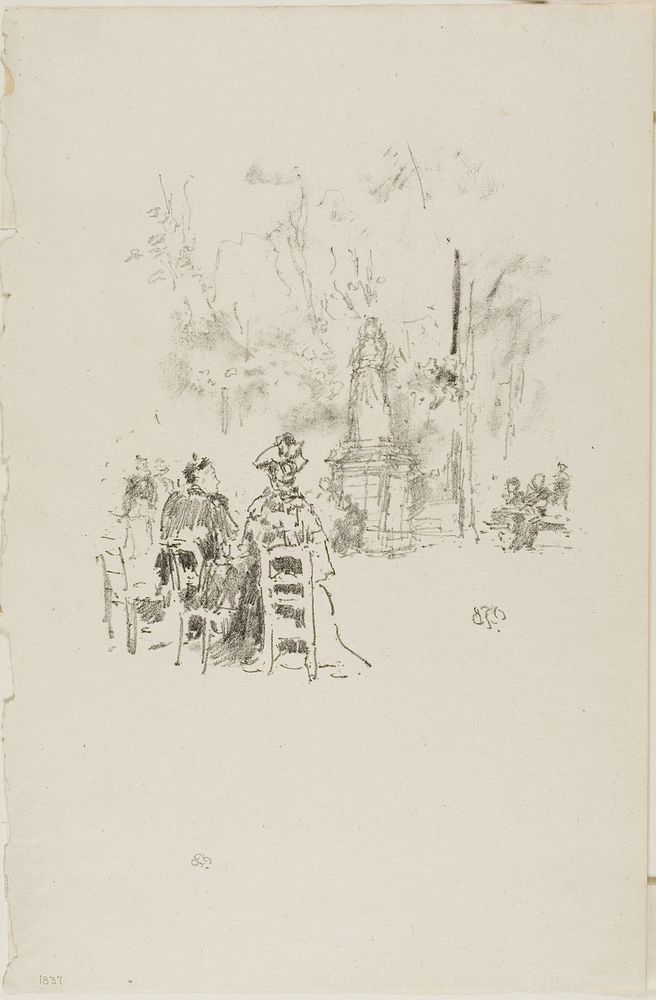 Conversation under the Statue, Luxembourg Gardens by James McNeill Whistler