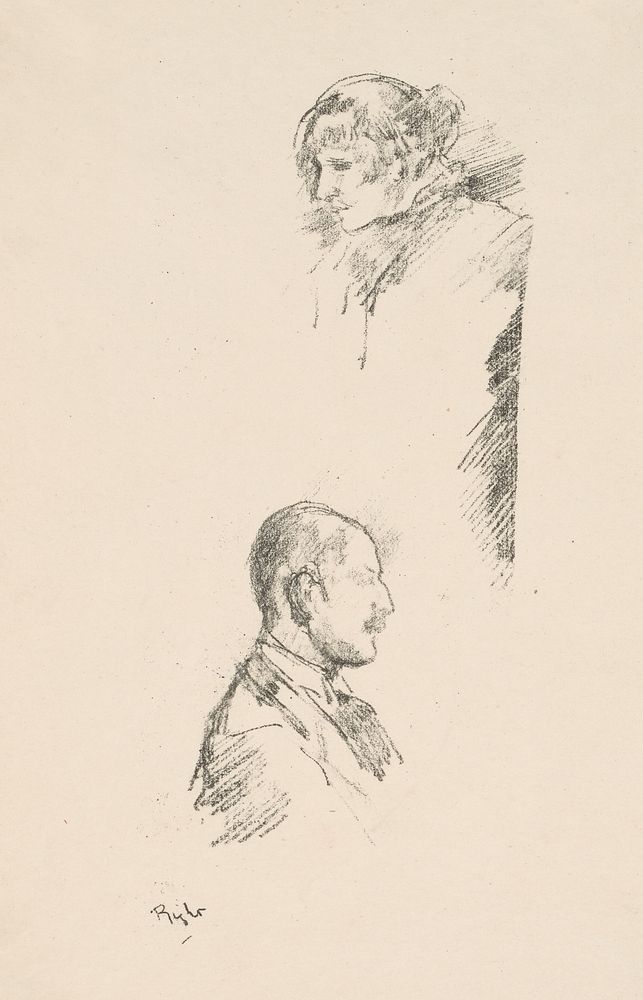 Sketches of Miss Philip and Mr. A. Studd by James McNeill Whistler