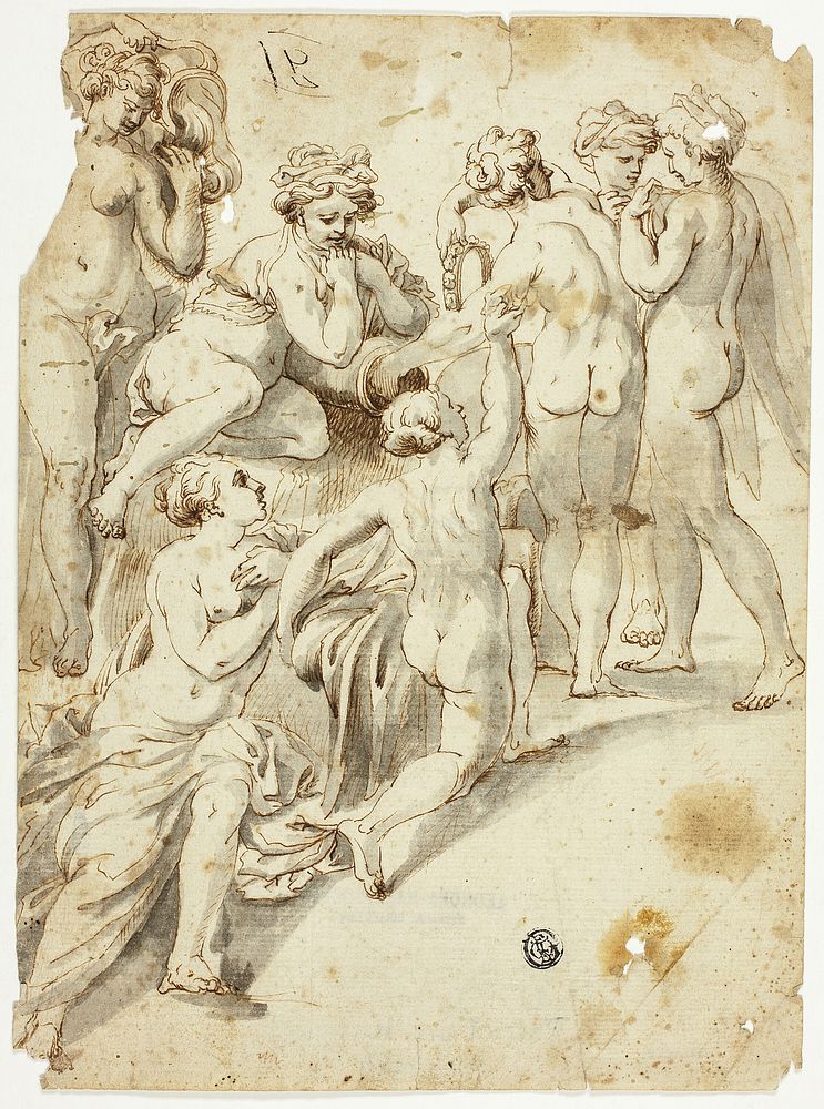 Nymphs Bathing by Giulio Testone
