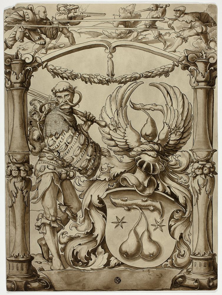 Design for Swiss Heraldic Arms by Hans Holbein, the younger