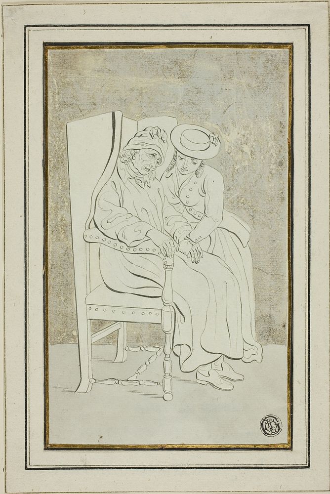 Old Man with Young Woman by Marquand Fidel Dominikus Wocher