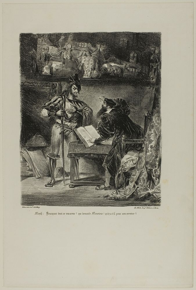 Mephistopheles Appearing to Faust, from Faust by Eugène Delacroix