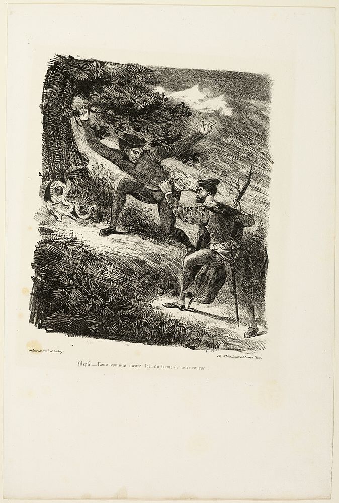 Faust and Mephistopheles in the Harz Mountains, from Faust by Eugène Delacroix