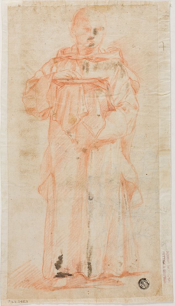 Standing Monk Holding Host and Palen by Lodovico Carracci