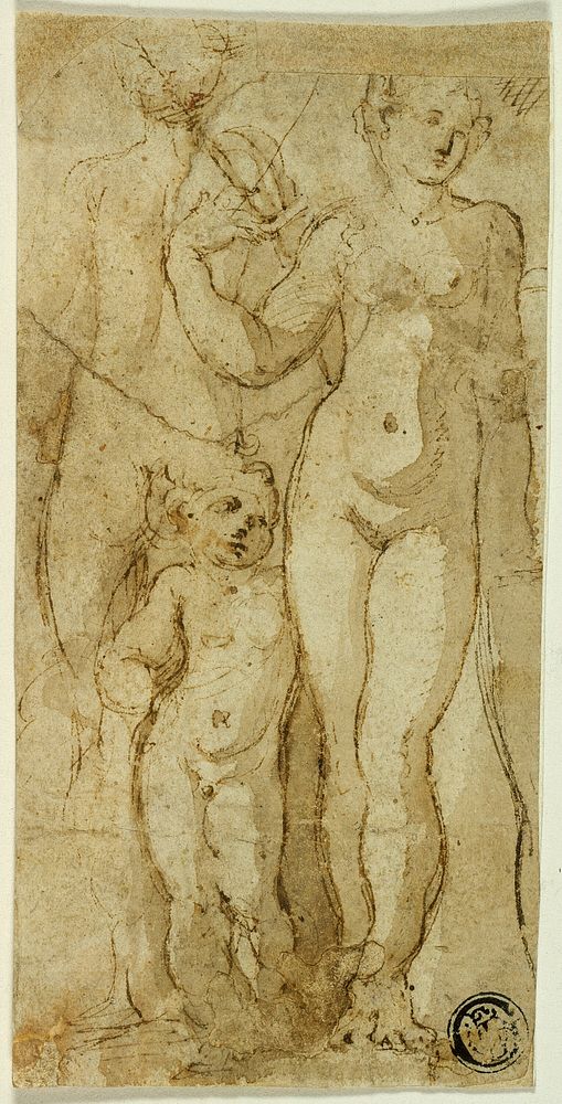 Venus and Cupid by Circle of Parmigianino