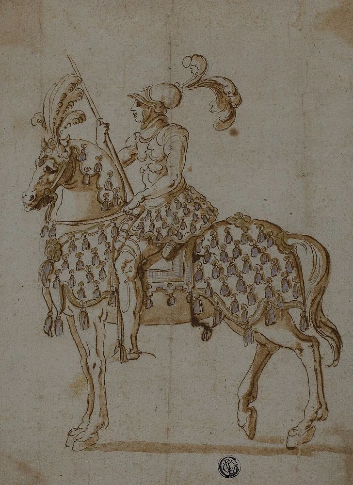 Cavalier in Tournament Costume on Horseback by Circle of Niccolò dell' Abbate