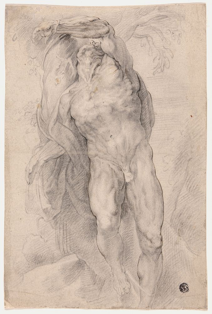 Male Nude Tied to Tree by Circle of Peter Paul Rubens