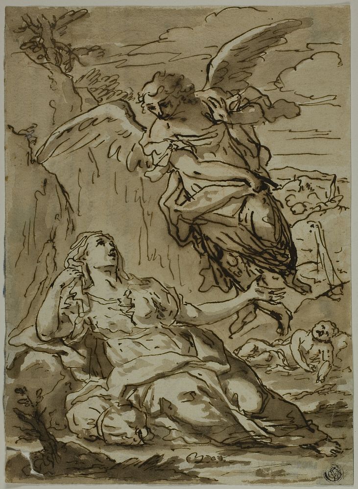 Angel Appearing to Hagar in the Wilderness by Pietro Gualla